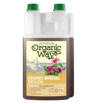 ORGANIC WAY GĖLĖMS IR ŽYDINTIEMS KRŪMAMS SKIRTOS ORGANINĖS-MINERALINĖS TRĄŠOS 1 L