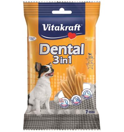 VITAKRAFT SKANĖSTAI DENTAL 3IN1 XS 7VNT 2330914 ŠUNIMS IKI 5 KG