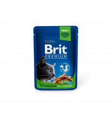 BRIT PREMIUM CHICKEN STERILISED KONSERVAI 100G KATĖMS