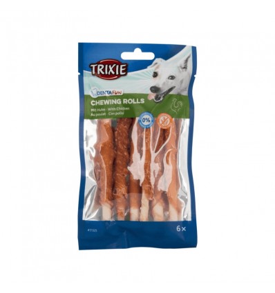 TRIXIE DENTA FUN CHICKEN CHEWING ROLLS 12CM 30VNT 240G SKANĖSTAS ŠUNIMS