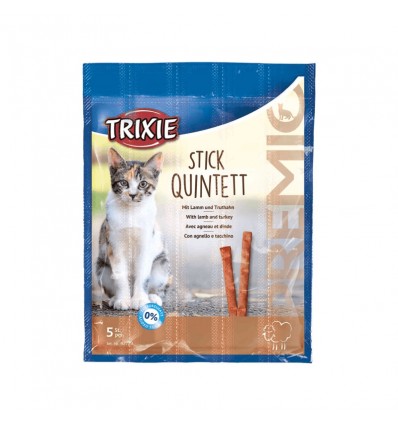 TRIXIE PREMIO STICK QUINTETT SALMON TROUT SKANĖSTAS KATĖMS 5X5G