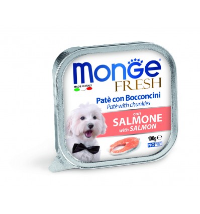 MONGE FRESH - WET DOG ALU PATE & CHUNKIES SALMON 100G ŠUNIMS