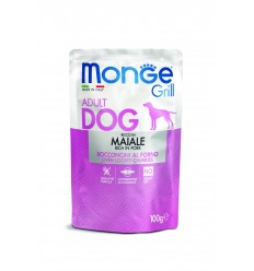 MONGE GRILL- DOG POUCHES PORK 100G ŠUNIMS