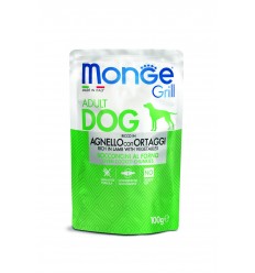 MONGE GRILL- DOG POUCHES LAMB & VEGETABLES 100G ŠUNIMS