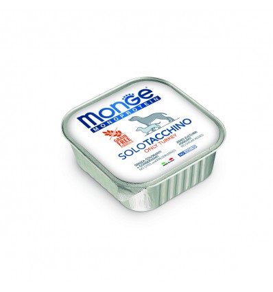 MONGE MONOPROTEICO "SOLO" - WET DOG PATE 100% TURKEY 150G ŠUNIMS